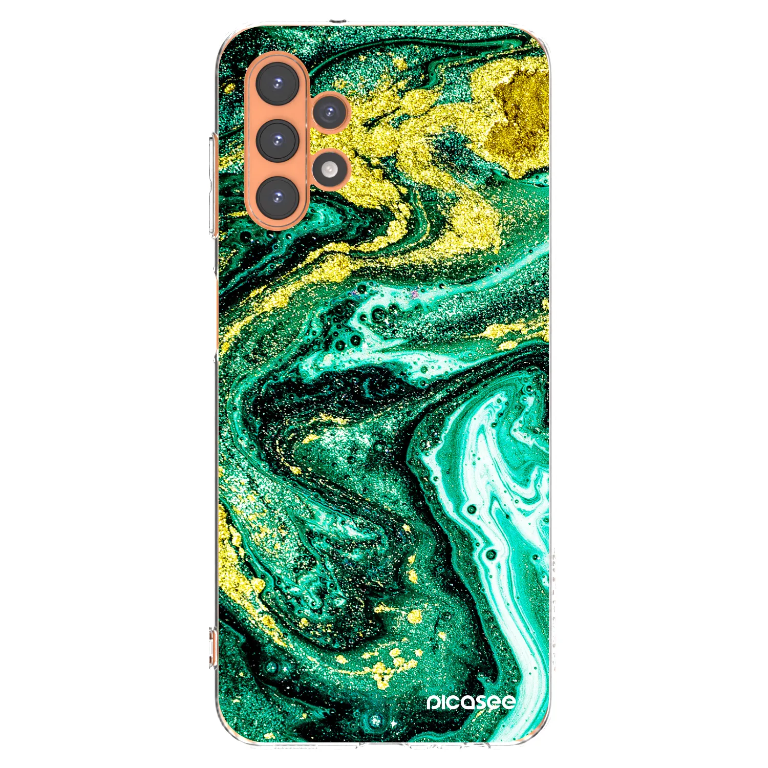 Picasee silikonski prozorni ovitek za Samsung Galaxy A13 5G - Green Gold