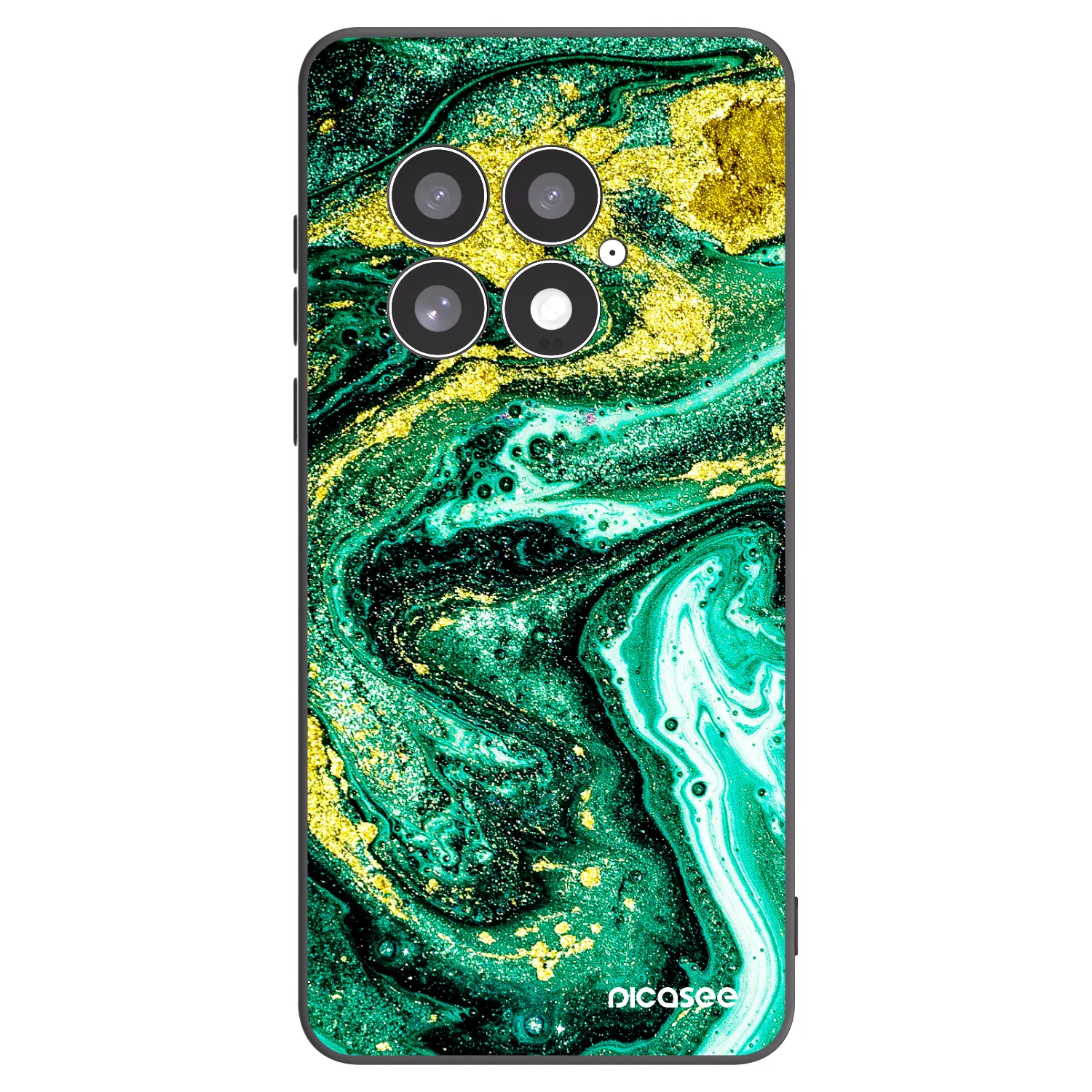Picasee silikonski črni ovitek za OnePlus 13 5G - Green Gold