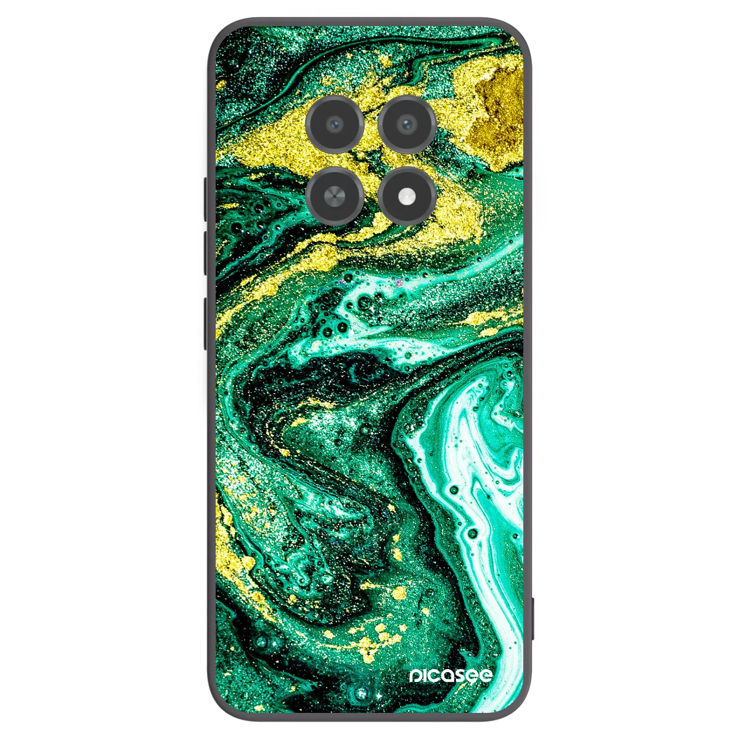 Picasee silikonski črni ovitek za Realme 12X - Green Gold
