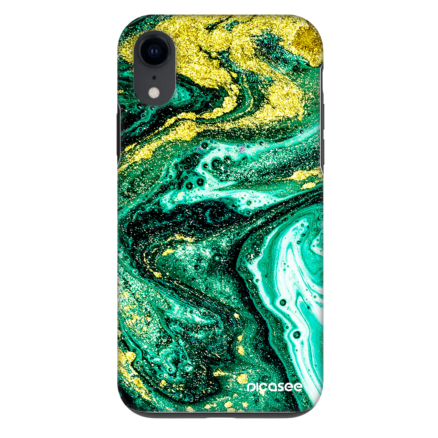 Picasee Fashion Case za Apple iPhone XR - Green Gold