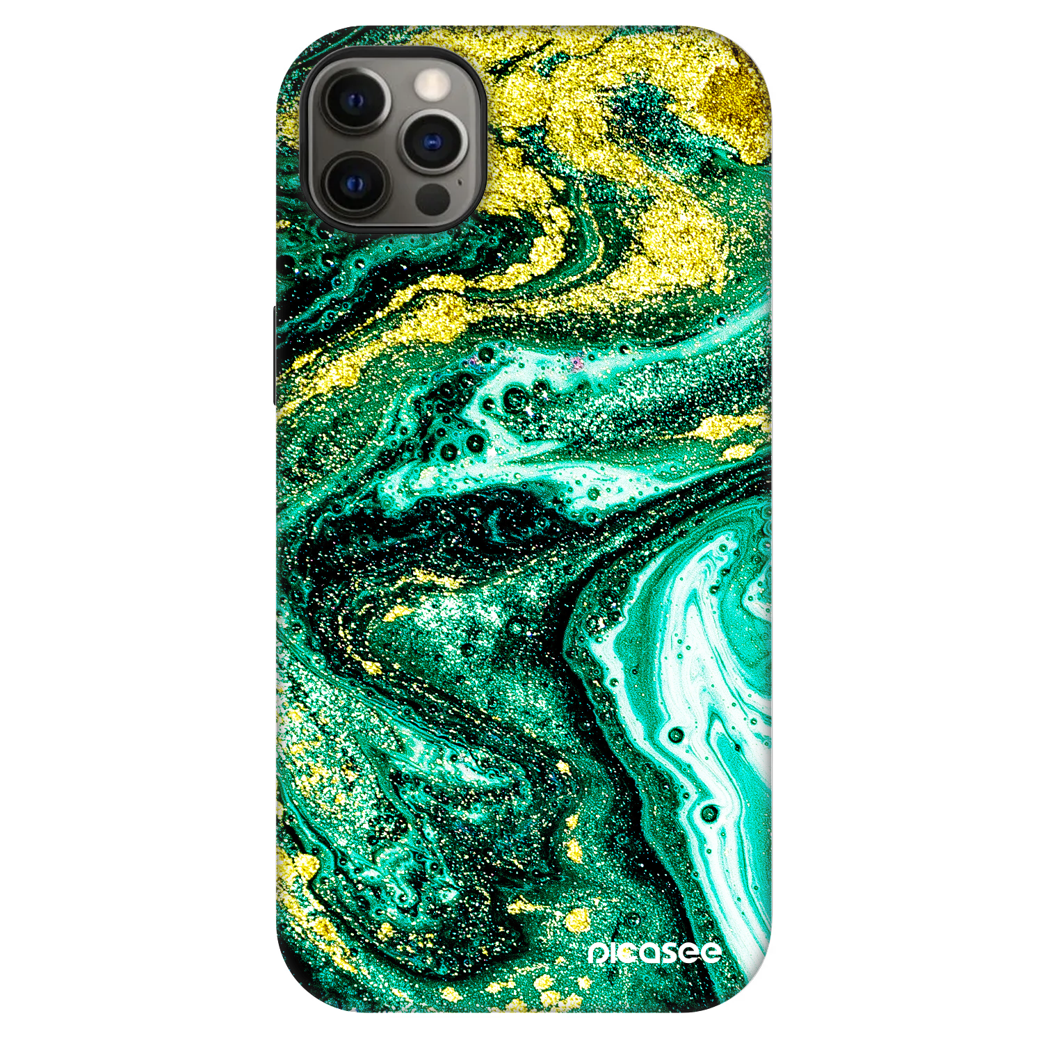 Picasee Fashion Case MagSafe za Apple iPhone 12 Pro Max - Green Gold