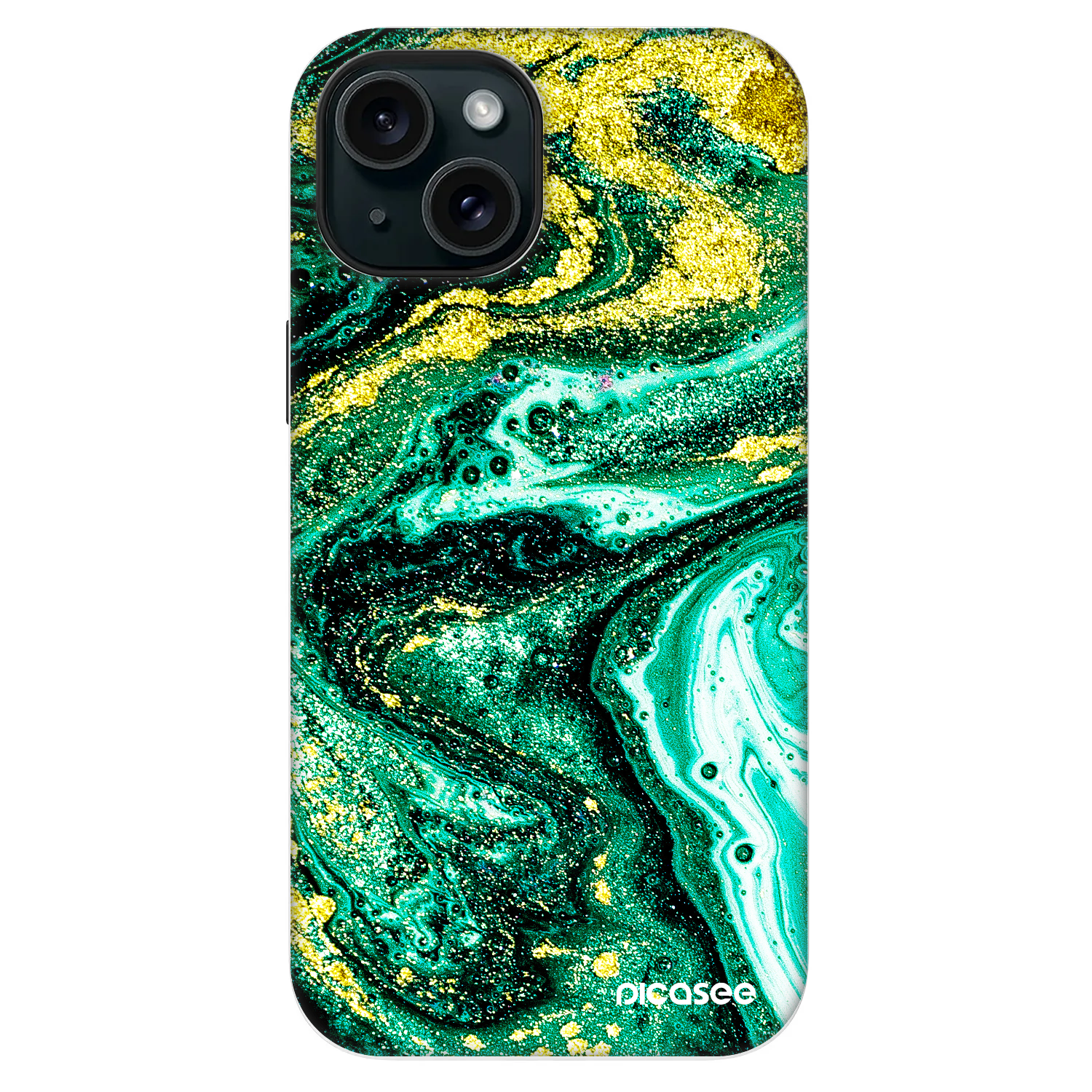Picasee Fashion Case MagSafe za Apple iPhone 13 - Green Gold