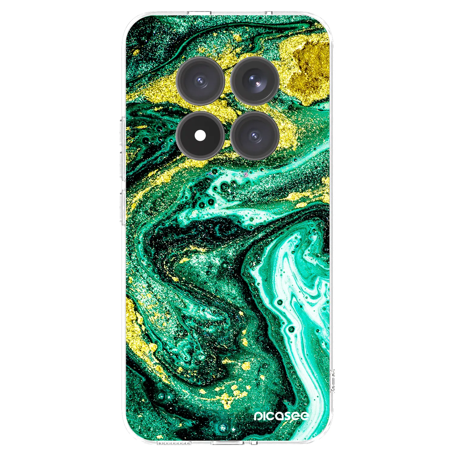 Picasee silikonski prozorni ovitek za Xiaomi Redmi Note 15 Pro+ - Green Gold