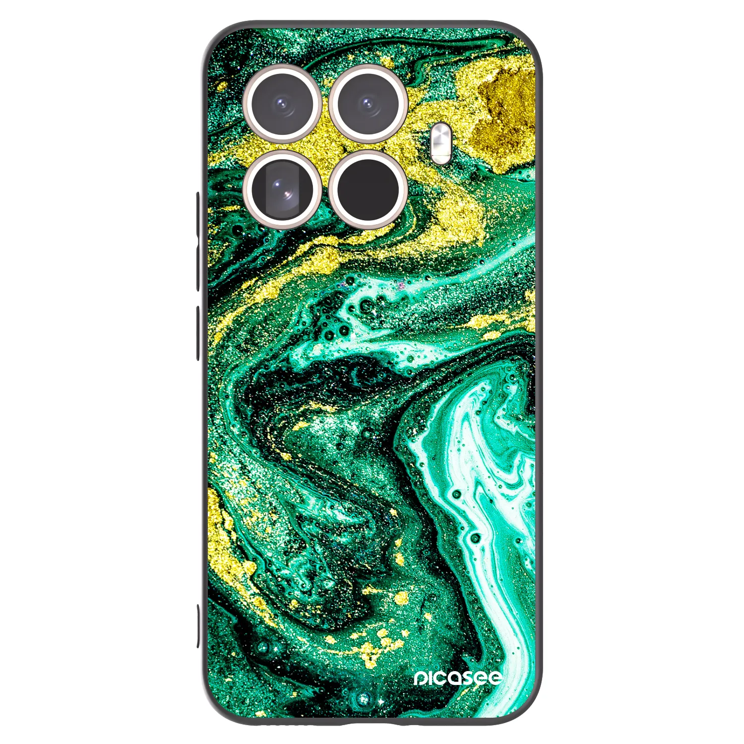 Picasee silikonski črni ovitek za Xiaomi 15T Pro - Green Gold