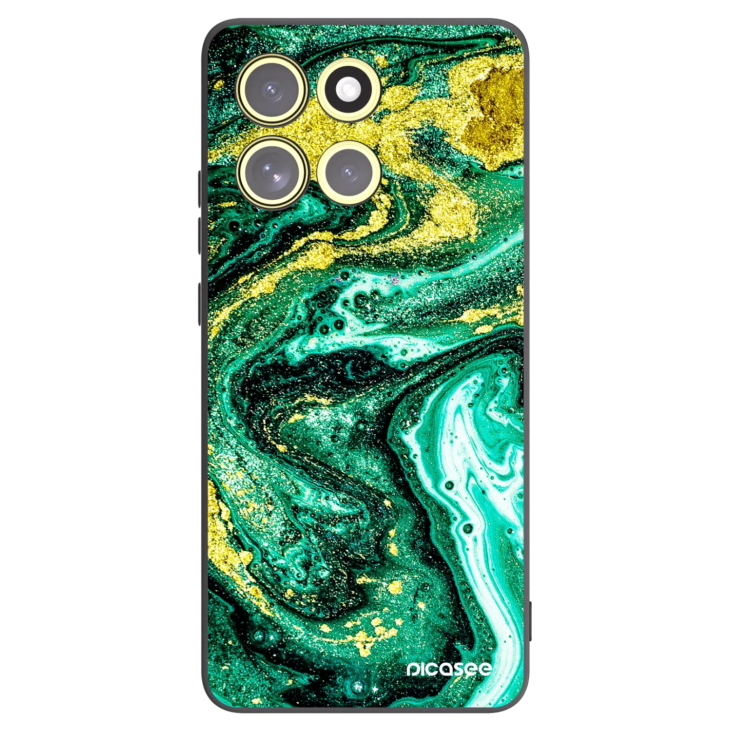 Picasee silikonski črni ovitek za Motorola Moto G86 Power 5G - Green Gold