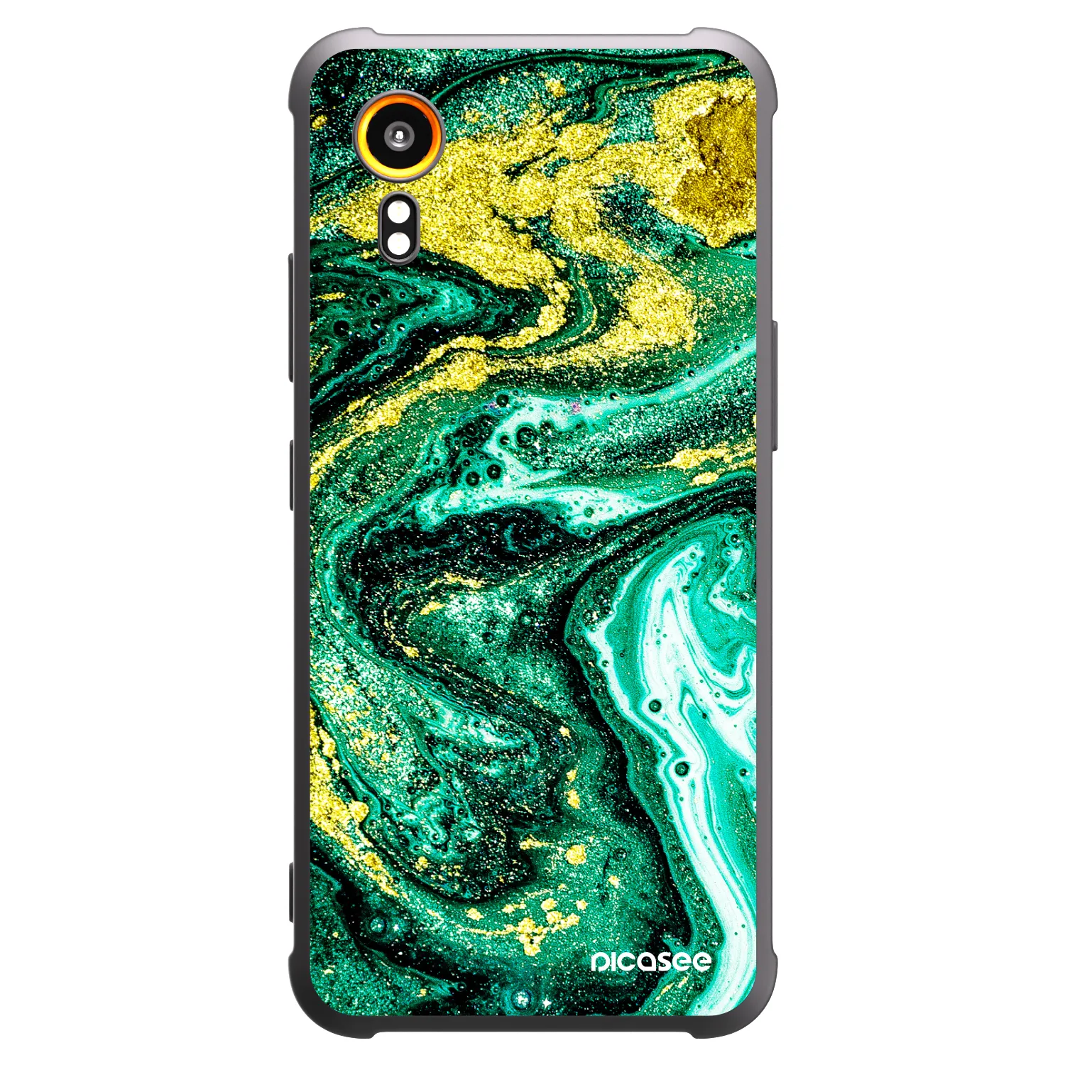 Picasee silikonski črni ovitek za Samsung Galaxy Xcover 7 - Green Gold