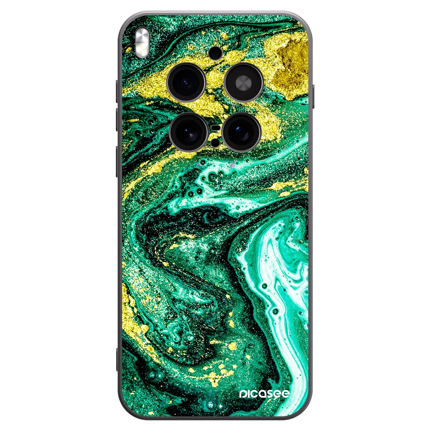 Picasee silikonski črni ovitek za Vivo X300 Pro - Green Gold