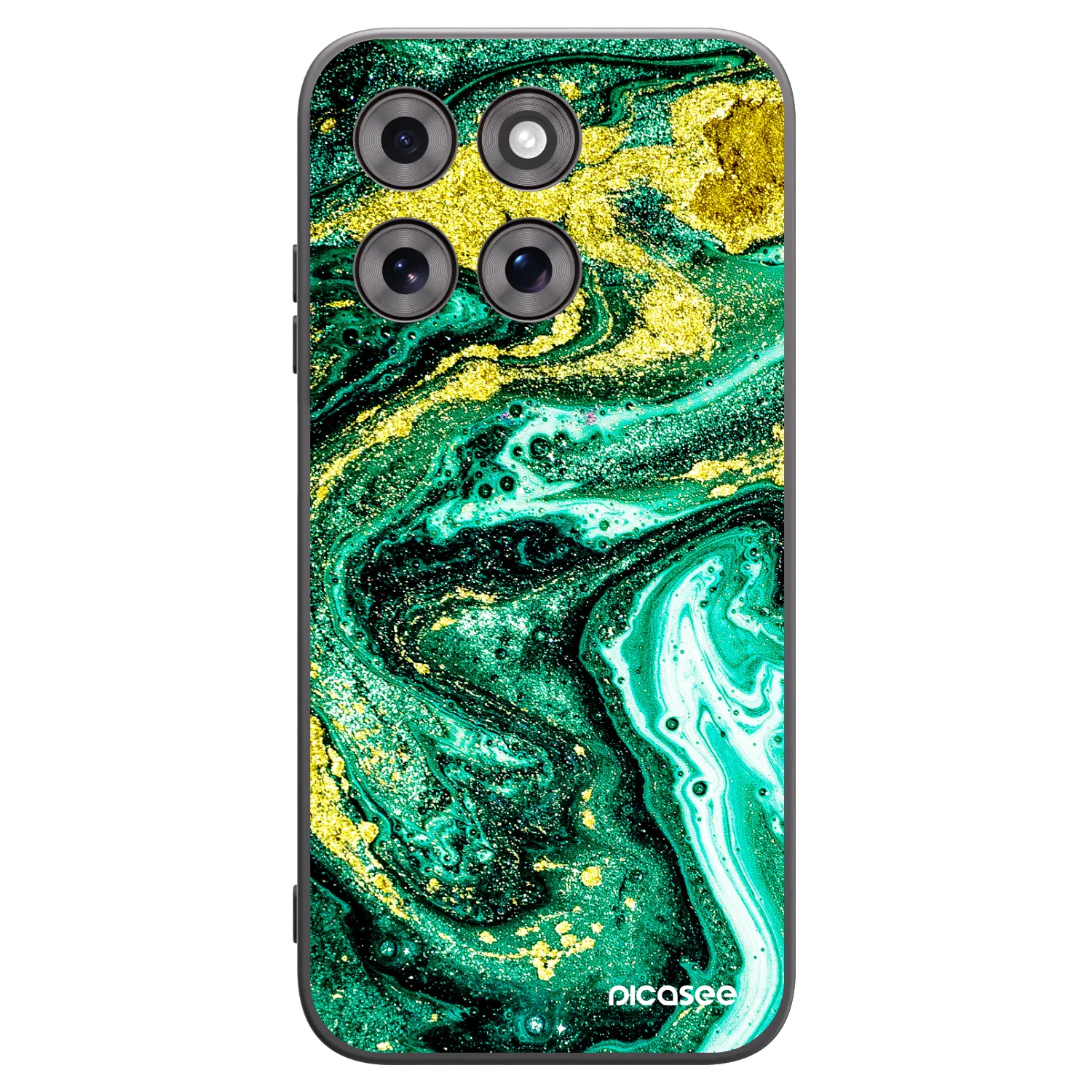 Picasee silikonski črni ovitek za Motorola Moto G77 - Green Gold