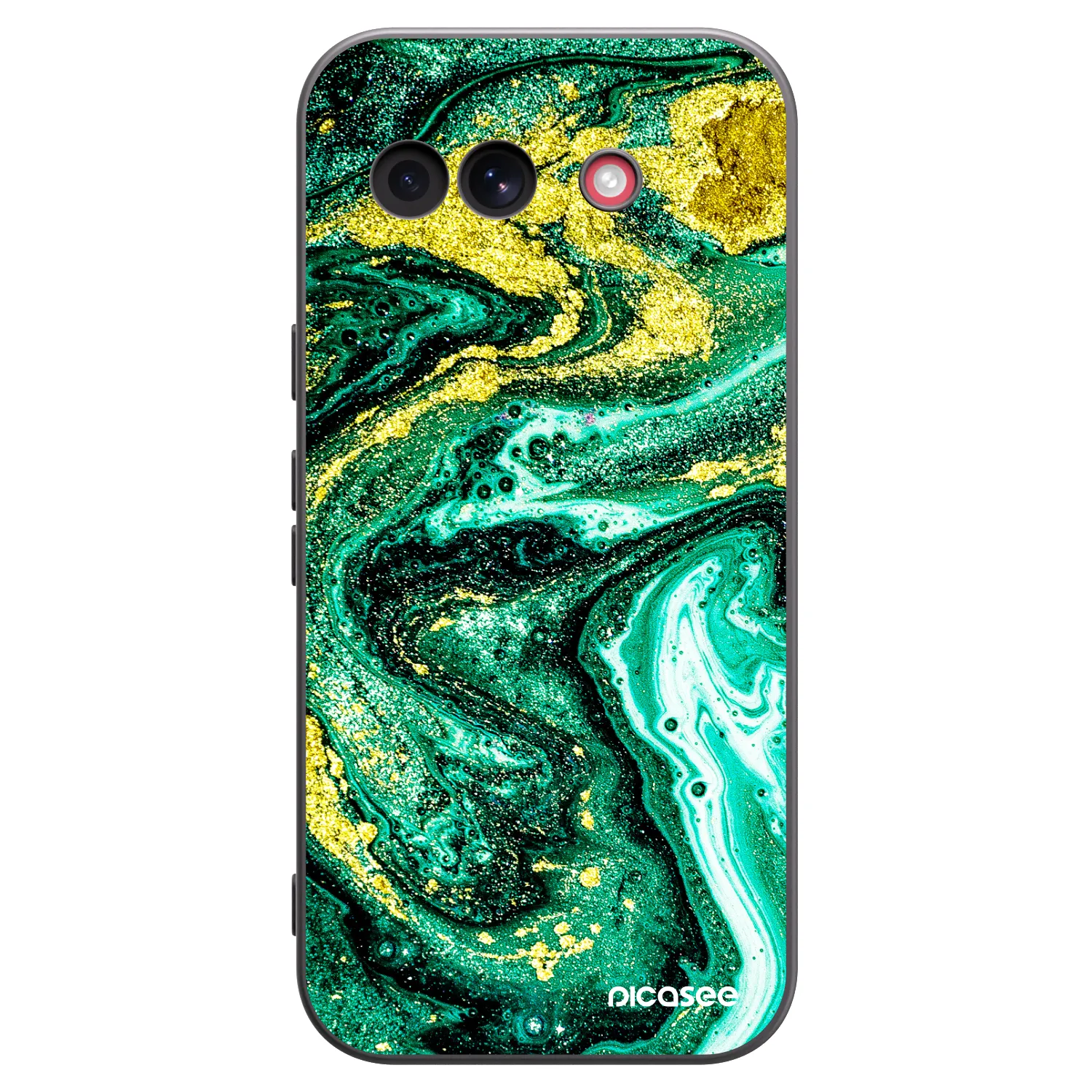 Picasee silikonski črni ovitek za Google Pixel 10a - Green Gold