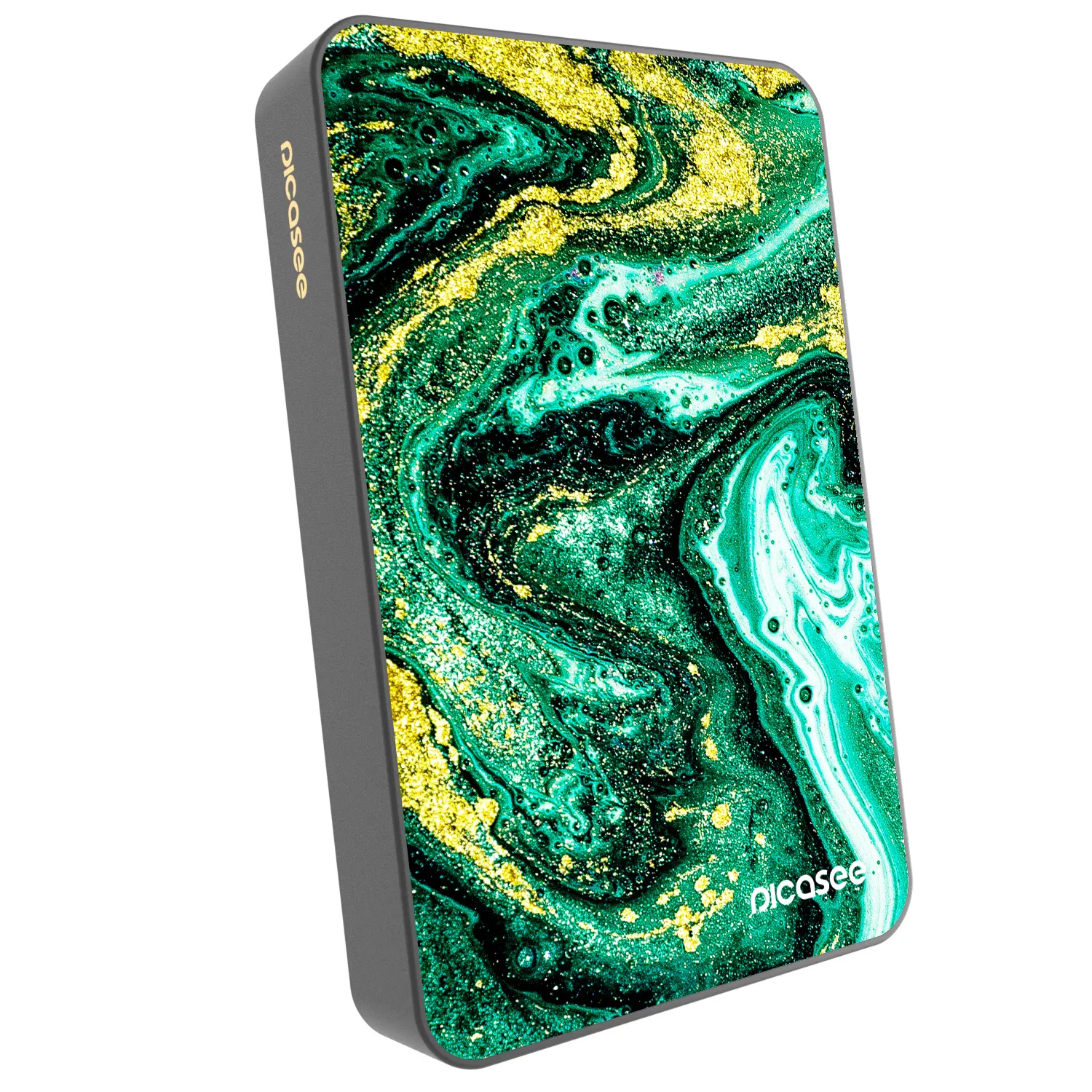Picasee Prenosna baterija z MagSafe 10 000 mAh Siva - Green Gold