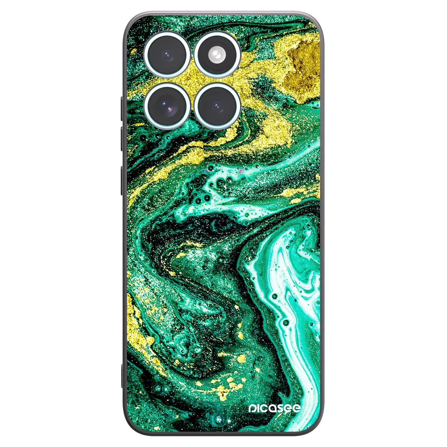 Picasee silikonski črni ovitek za Motorola Edge 70 Fusion - Green Gold