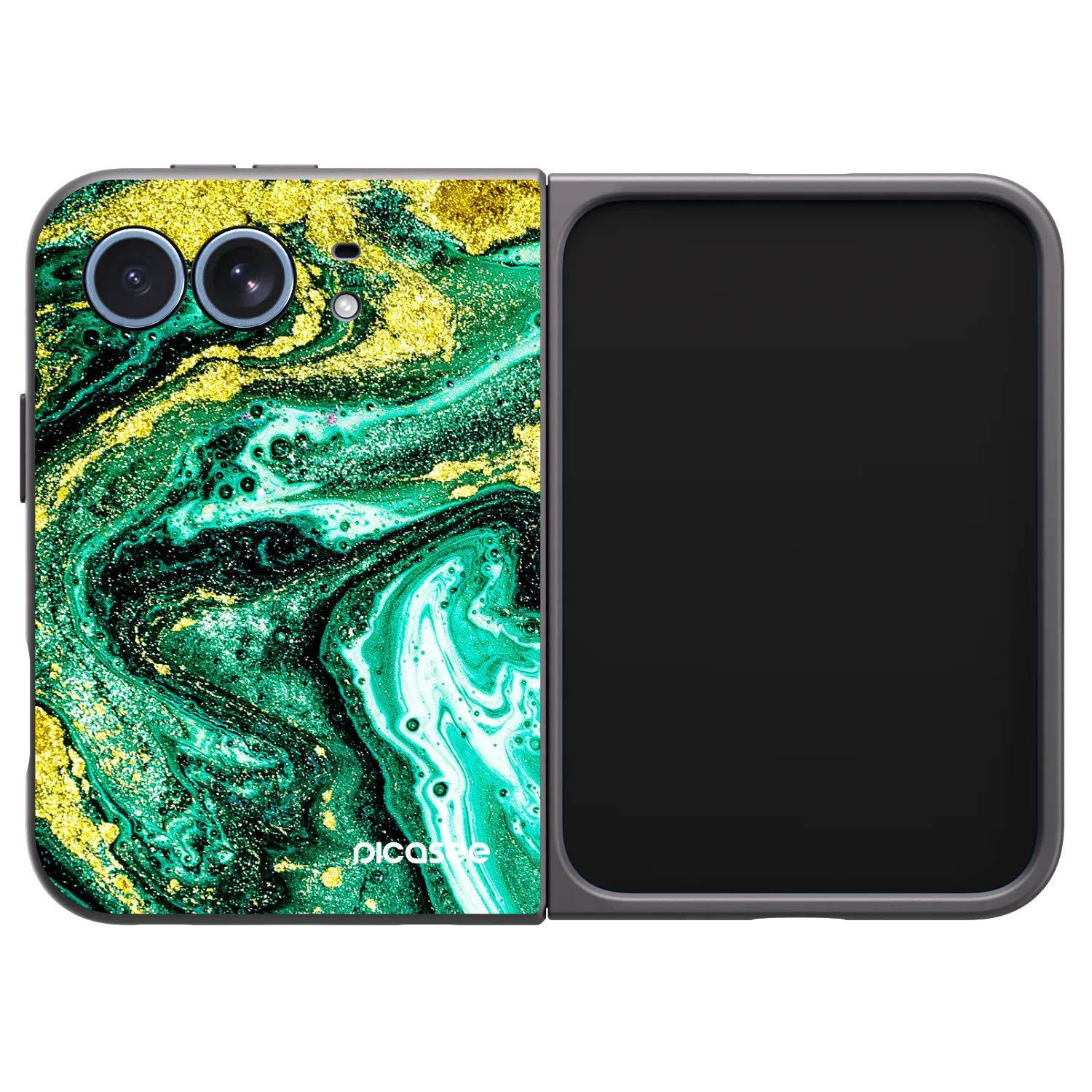 Picasee silikonski črni ovitek za Apple iPhone Duo - Green Gold