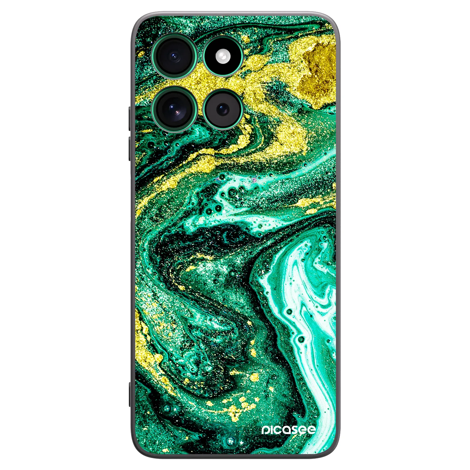Picasee silikonski črni ovitek za Motorola Moto G57 Power - Green Gold
