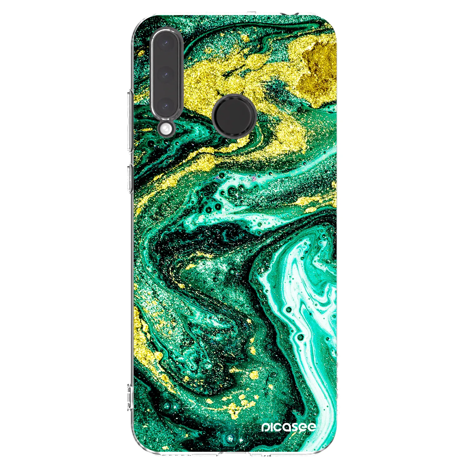 Picasee silikonski prozorni ovitek za Honor 20 Lite - Green Gold