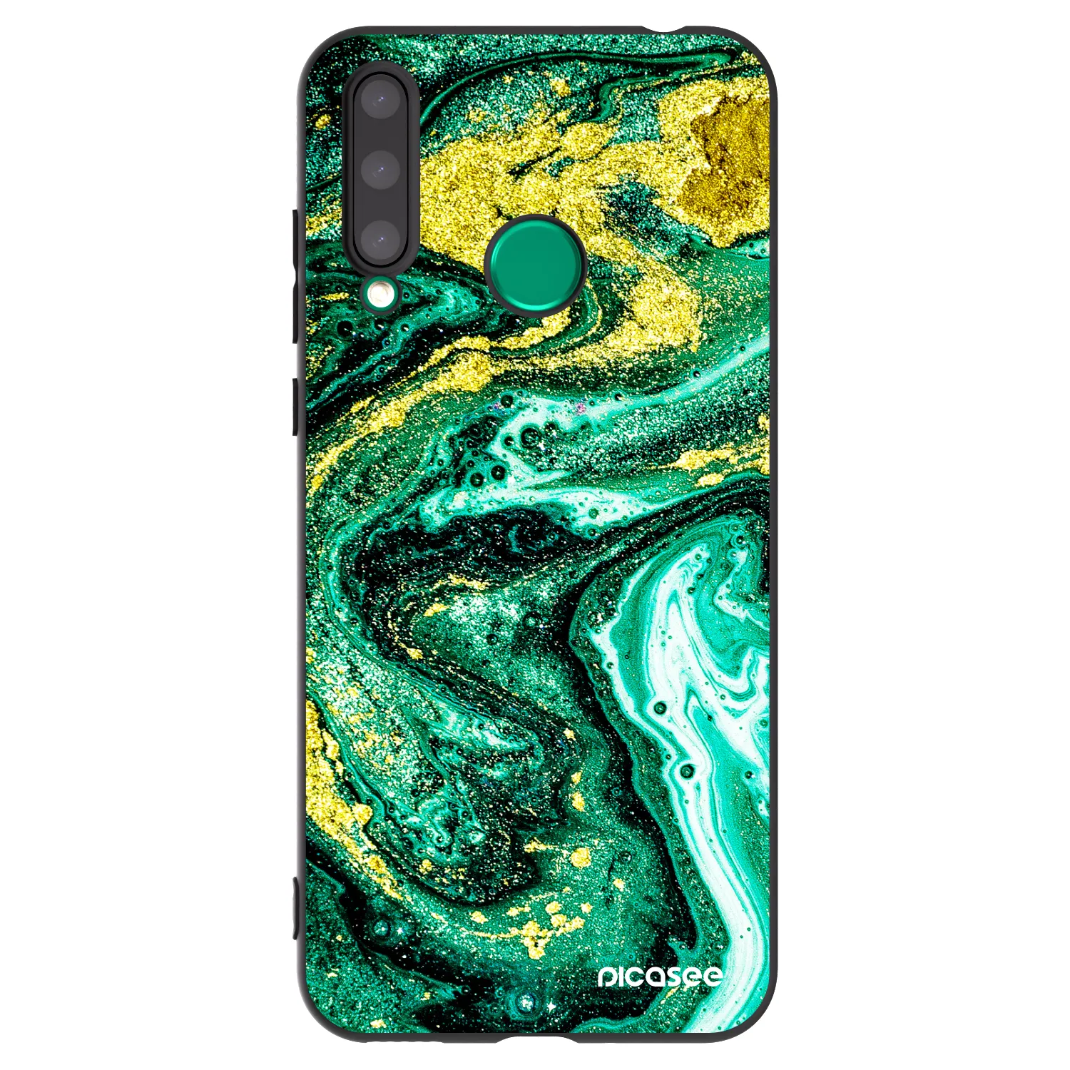 Picasee silikonski črni ovitek za Honor 20 Lite - Green Gold