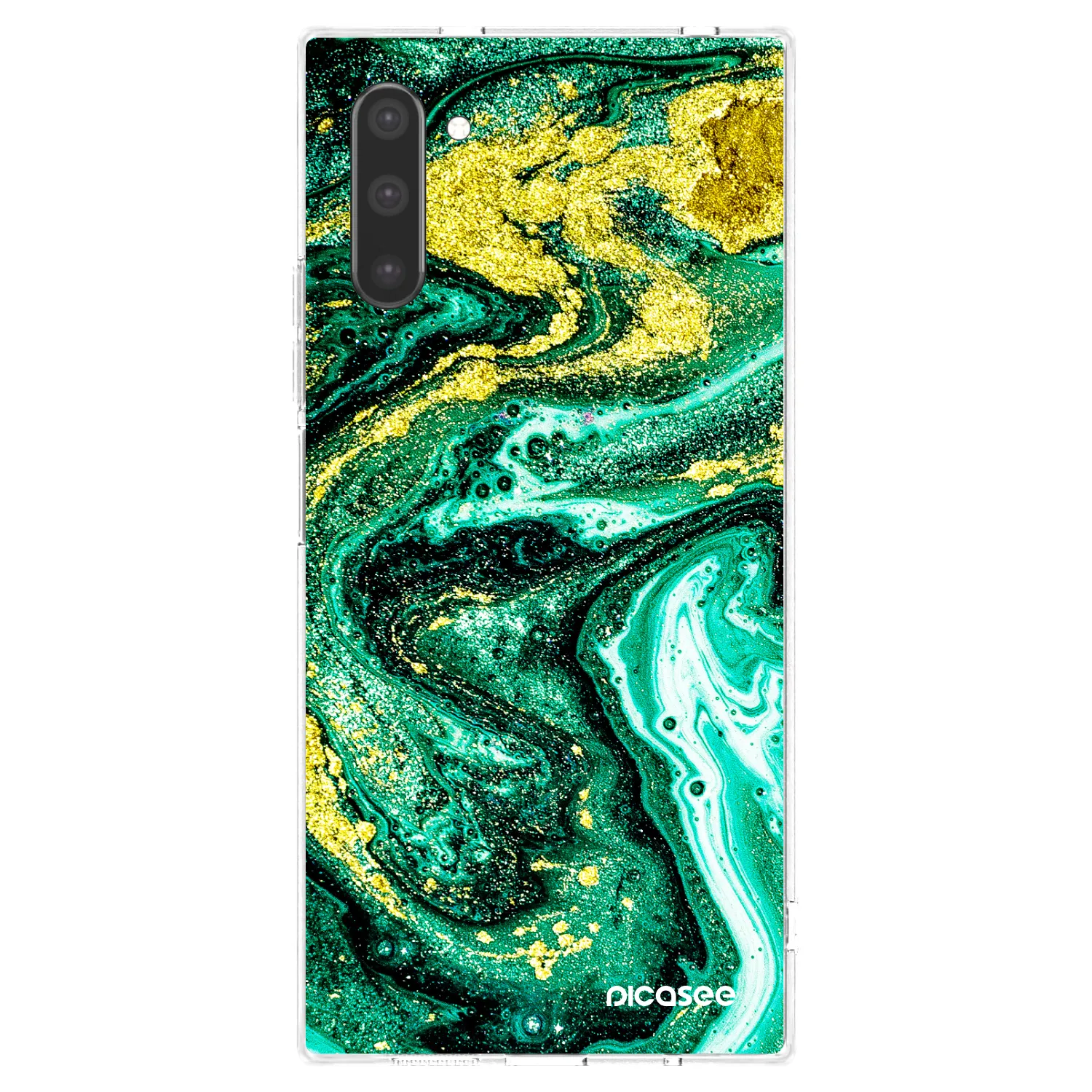 Picasee silikonski prozorni ovitek za Samsung Galaxy Note 10 N970F - Green Gold