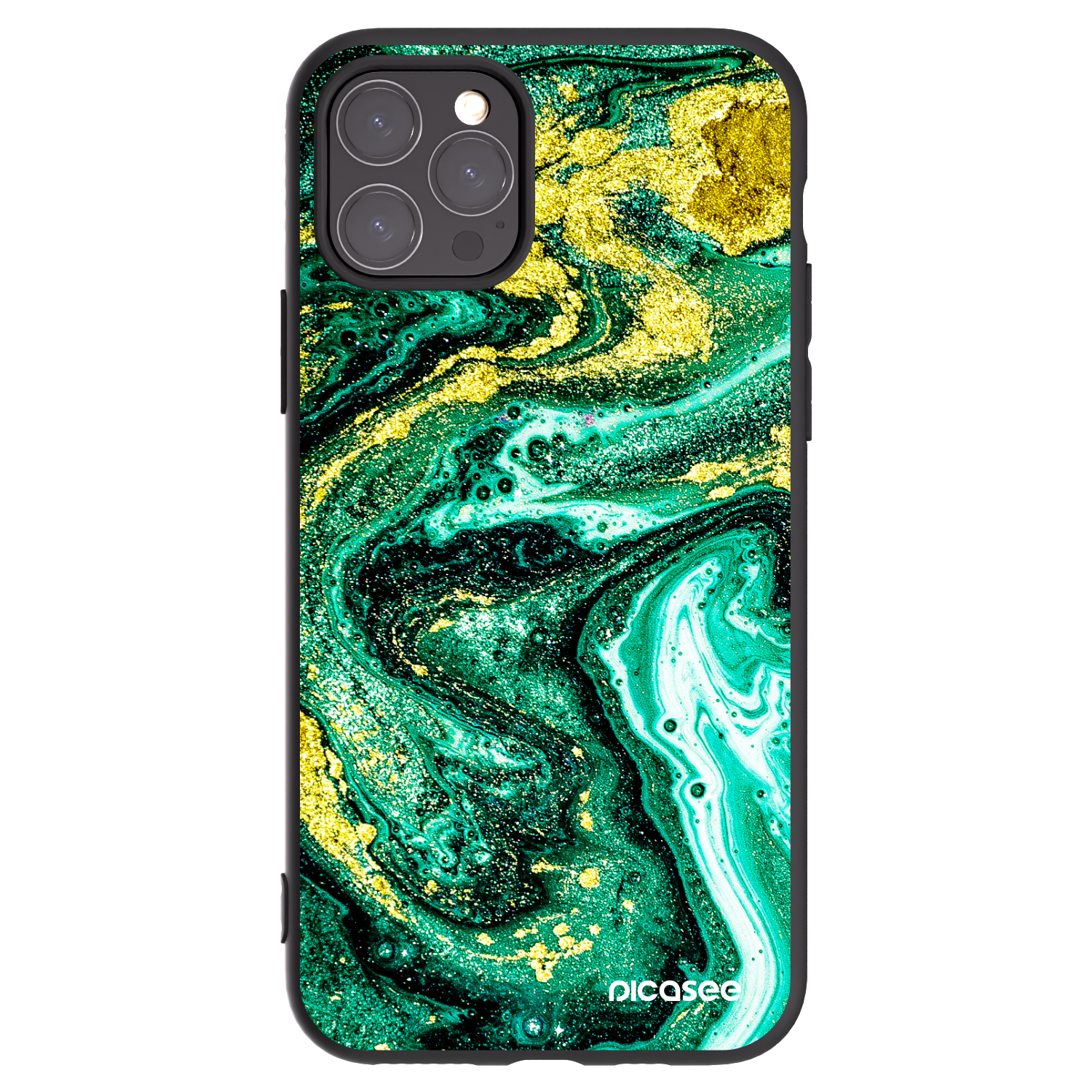 Picasee silikonski črni ovitek za Apple iPhone 11 Pro - Green Gold