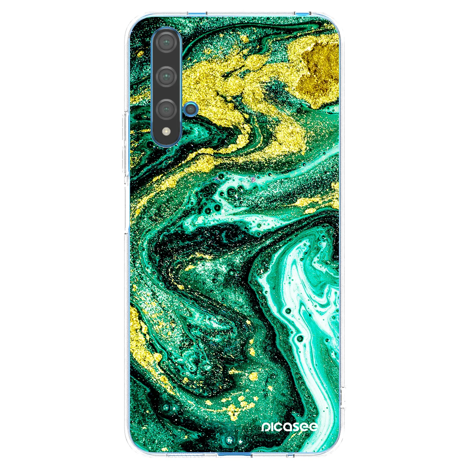 Picasee silikonski prozorni ovitek za Huawei Nova 5T - Green Gold
