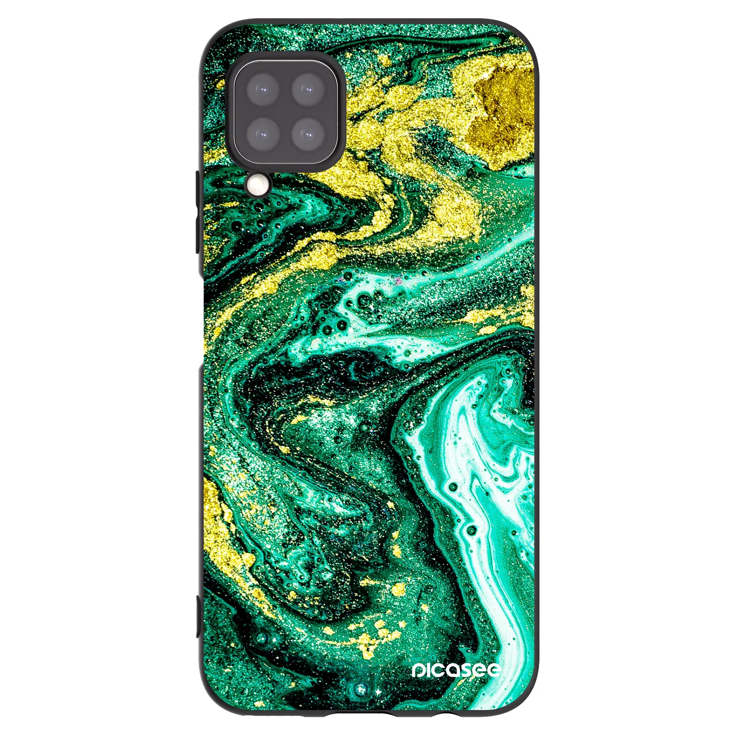 Picasee silikonski črni ovitek za Huawei P40 Lite - Green Gold