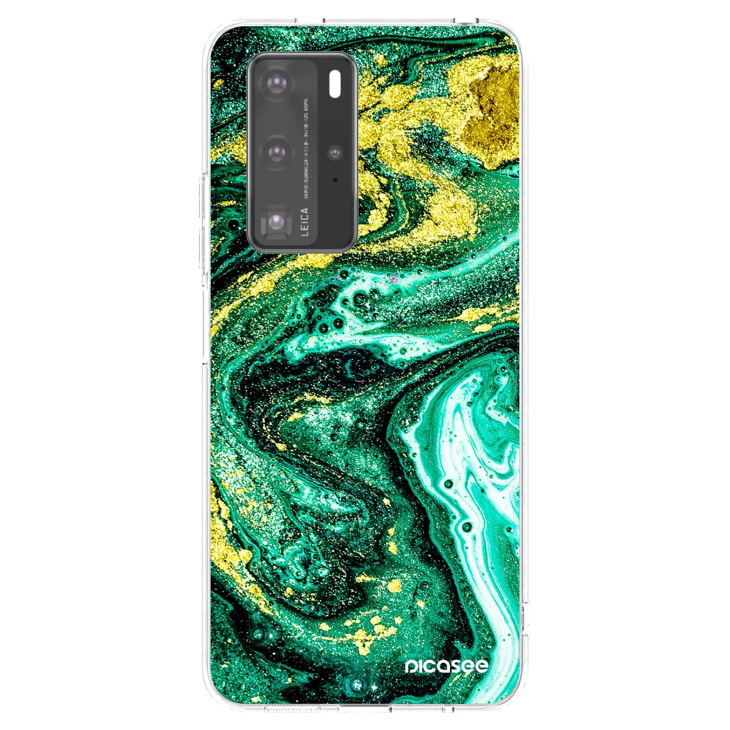 Picasee silikonski prozorni ovitek za Huawei P40 Pro - Green Gold