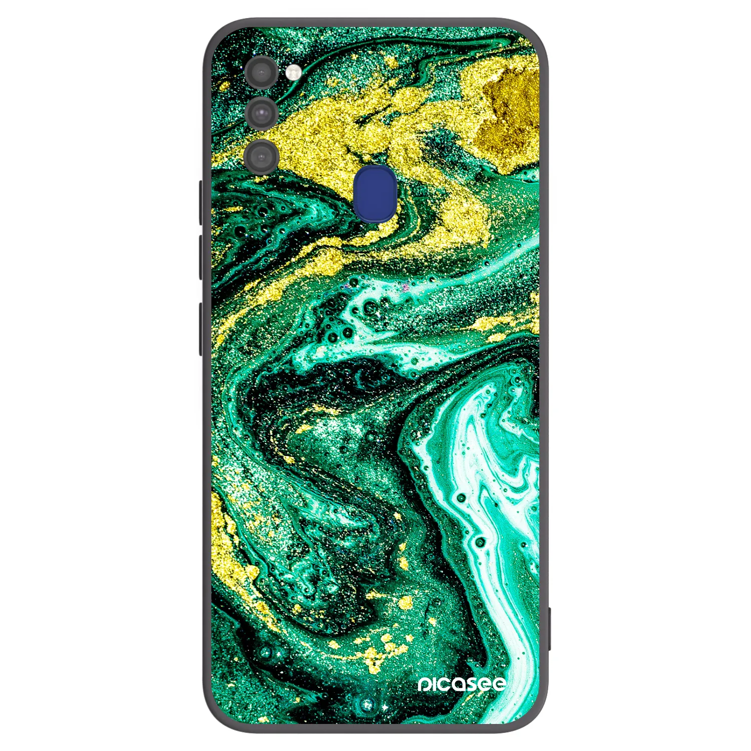 Picasee silikonski črni ovitek za Samsung Galaxy M21 M215F - Green Gold
