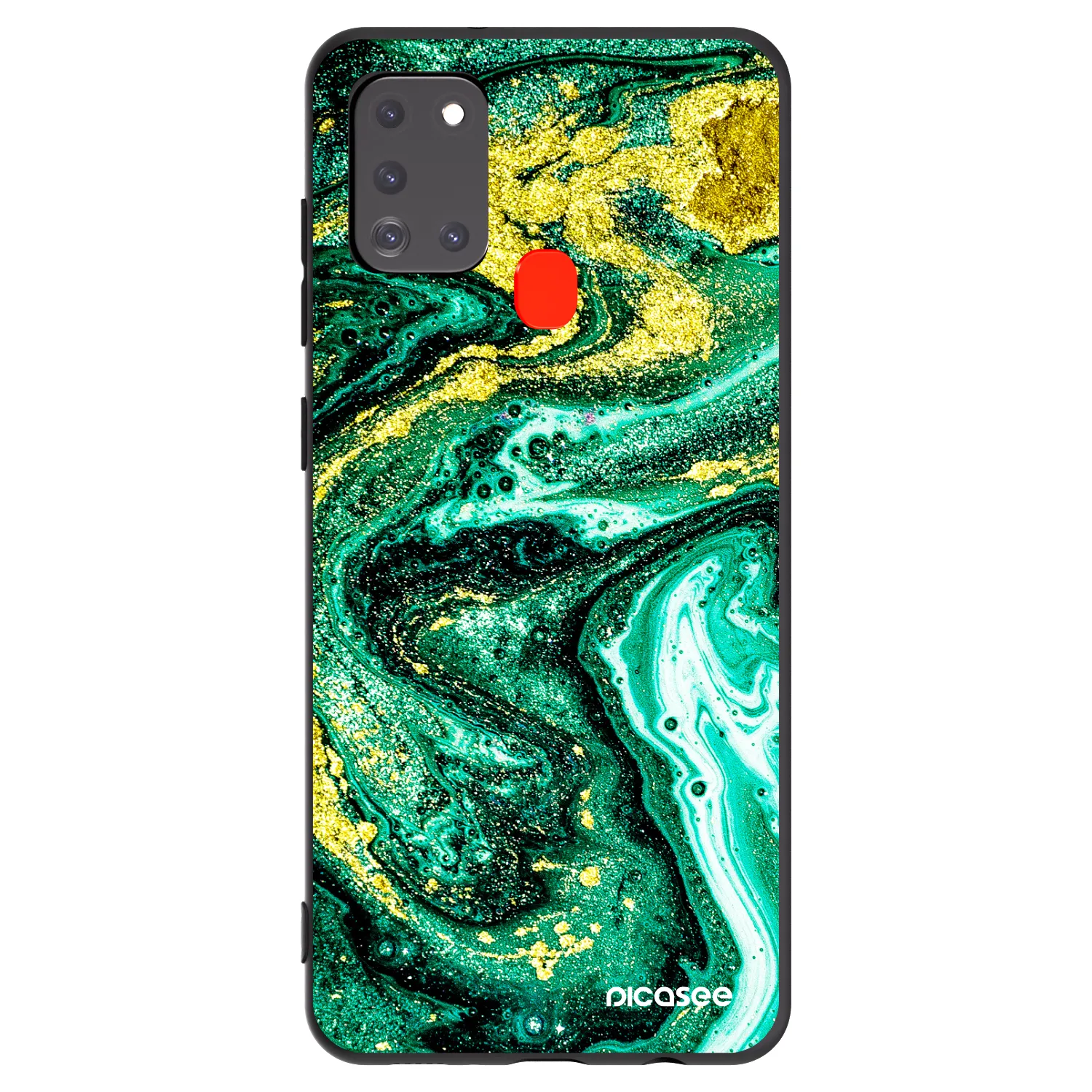 Picasee silikonski črni ovitek za Samsung Galaxy A21s - Green Gold