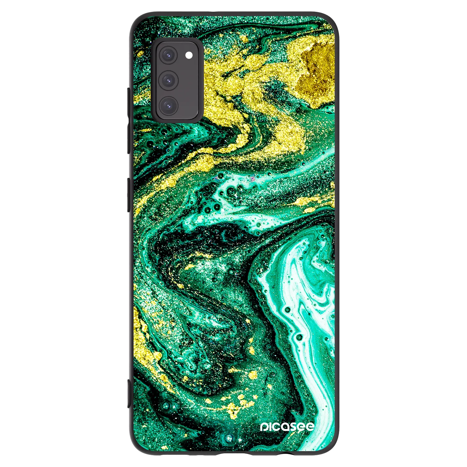Picasee silikonski črni ovitek za Samsung Galaxy A41 A415F - Green Gold