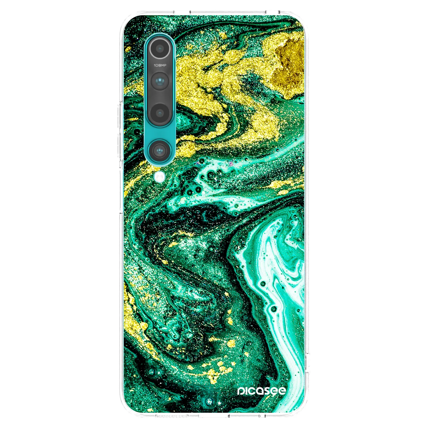 Picasee silikonski prozorni ovitek za Xiaomi Mi 10 - Green Gold