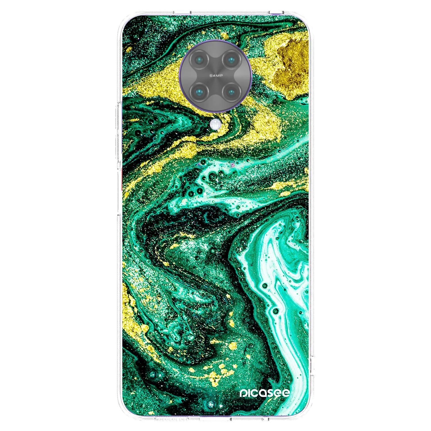 Picasee silikonski prozorni ovitek za Xiaomi Poco F2 Pro - Green Gold