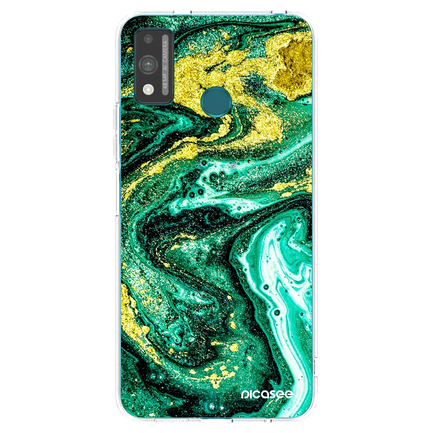 Picasee silikonski prozorni ovitek za Honor 9X Lite - Green Gold