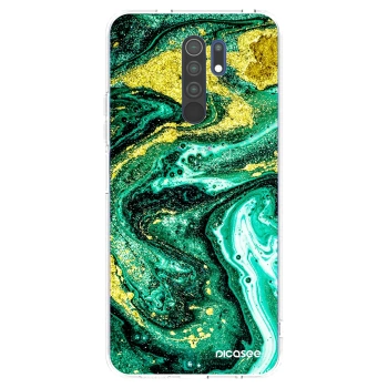 Picasee silikonski prozorni ovitek za Xiaomi Redmi 9 - Green Gold