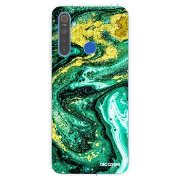 Picasee silikonski prozorni ovitek za Realme 5 - Green Gold