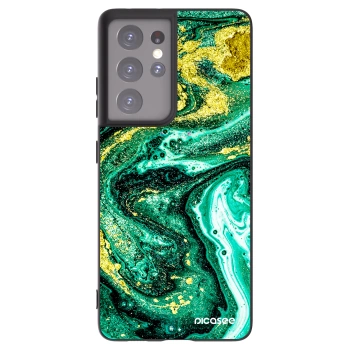 Picasee silikonski črni ovitek za Samsung Galaxy S21 Ultra 5G G998B - Green Gold