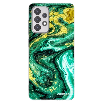 Picasee silikonski prozorni ovitek za Samsung Galaxy A52 5G A525F - Green Gold