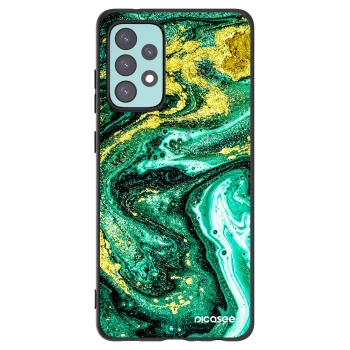 Picasee silikonski črni ovitek za Samsung Galaxy A72 A725F - Green Gold