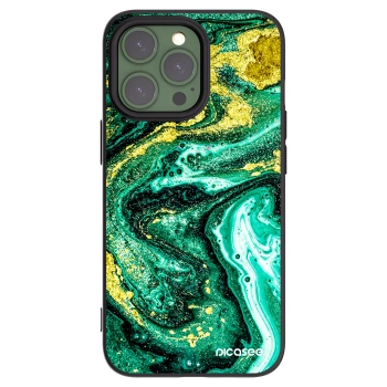Picasee silikonski črni ovitek za Apple iPhone 13 Pro - Green Gold