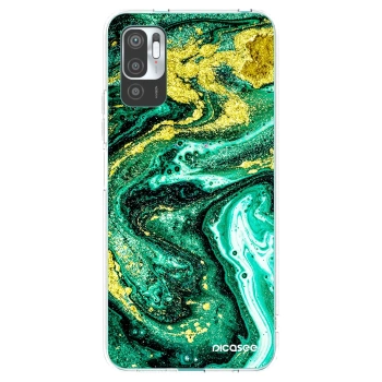 Picasee silikonski prozorni ovitek za Xiaomi Redmi Note 10 5G - Green Gold