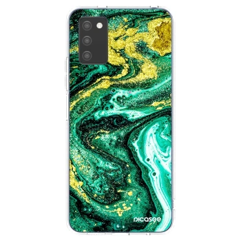 Picasee silikonski prozorni ovitek za Samsung Galaxy A02s A025G - Green Gold