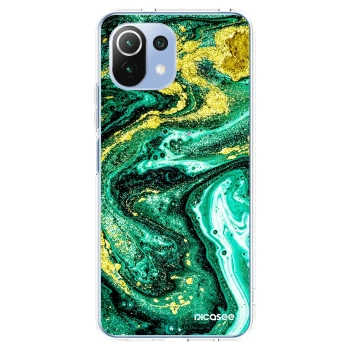 Picasee silikonski prozorni ovitek za Xiaomi 11 Lite 5G NE - Green Gold