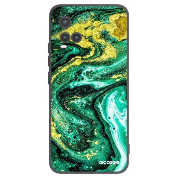 Picasee silikonski črni ovitek za Vivo Y33s - Green Gold