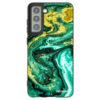 Picasee silikonski črni ovitek za Samsung Galaxy S21 FE 5G - Green Gold