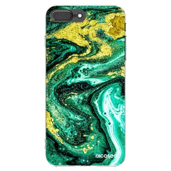 Picasee silikonski prozorni ovitek za Apple iPhone 7 Plus - Green Gold