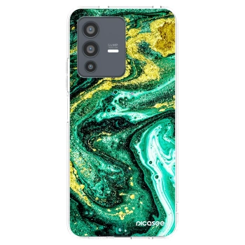 Picasee silikonski prozorni ovitek za Vivo V23 5G - Green Gold