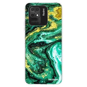 Picasee silikonski prozorni ovitek za Xiaomi Redmi 10C - Green Gold