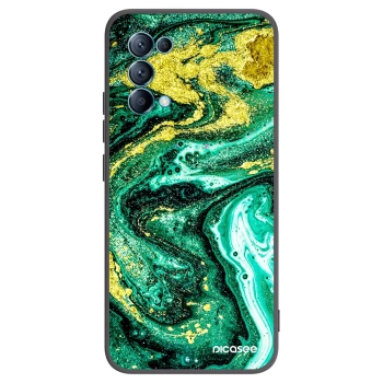 Picasee silikonski črni ovitek za OPPO Reno 5 5G - Green Gold