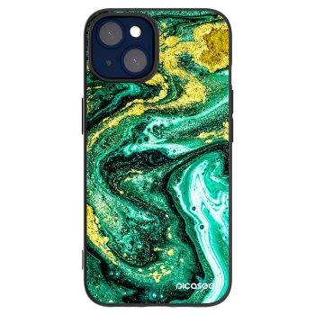Picasee silikonski črni ovitek za Apple iPhone 14 - Green Gold