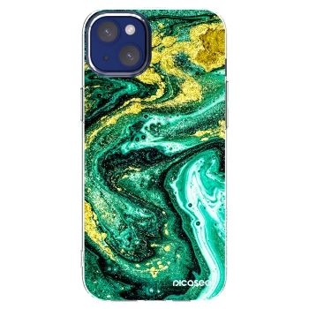 Picasee silikonski prozorni ovitek za Apple iPhone 14 Plus - Green Gold