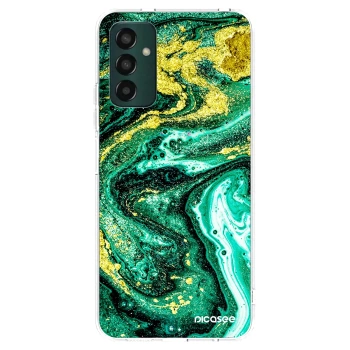 Picasee silikonski prozorni ovitek za Samsung Galaxy M13 M135F - Green Gold