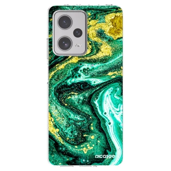 Picasee silikonski prozorni ovitek za Xiaomi Redmi Note 12 Pro+ 5G - Green Gold