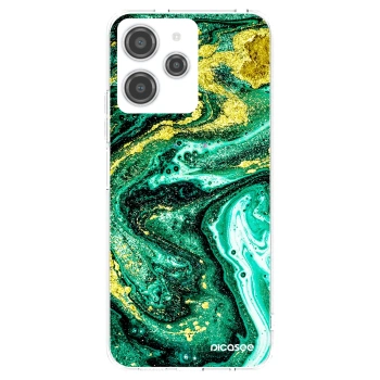 Picasee silikonski prozorni ovitek za Xiaomi Redmi 12 4G - Green Gold